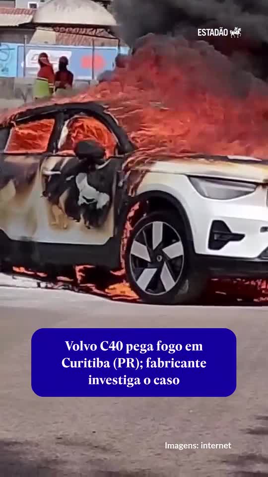Volvo C40 pega fogo em Curitiba (PR); fabricante investiga o caso